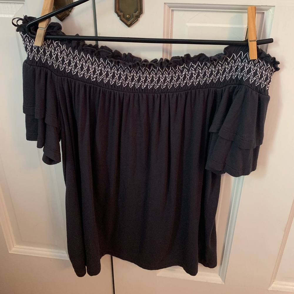 Gray off the shoulder top